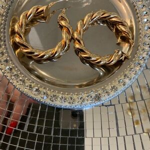 Chic Twisted Gold Hoop Earrings